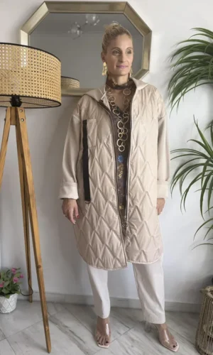 Milan καπιτονέ πανωφόρι με ύφασμα